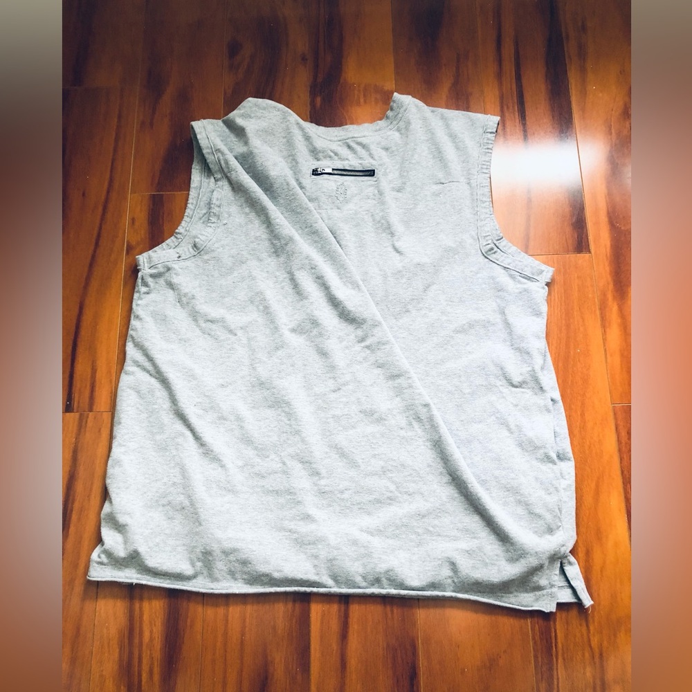 Free people oversized Gray cotton tank with pockets